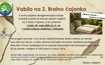 VABILO na 2. bralno čajanko