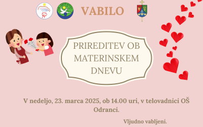 VABILO – prireditev ob materinskem dnevu
